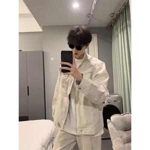 水洗立领百搭外套男美式复古立领工装夹克513AJK2192P60图片