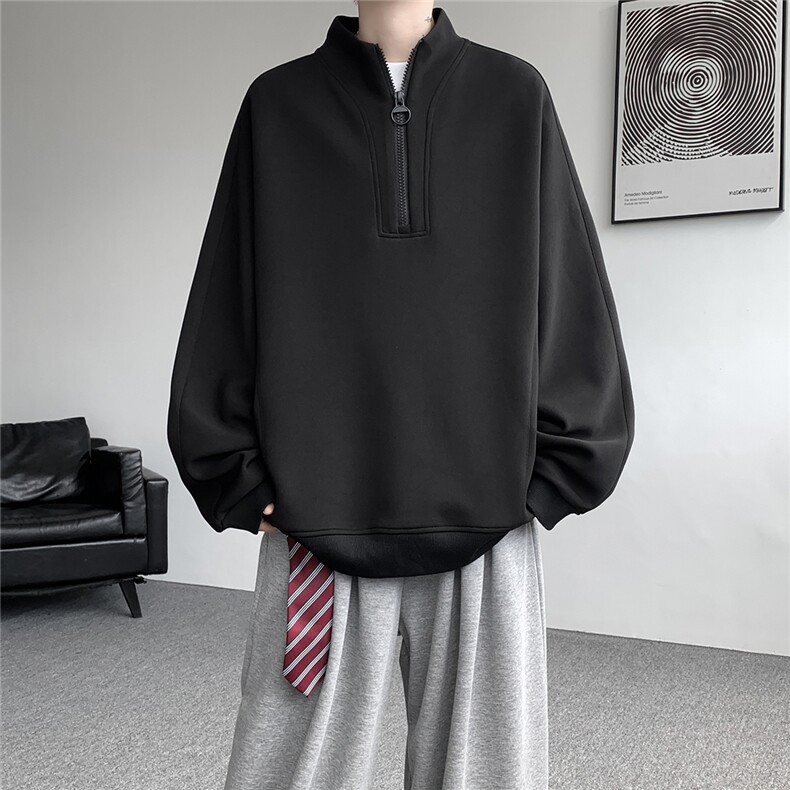 现货 WY5532-P46特   M-5XL高品质解构拉链立领卫衣图片