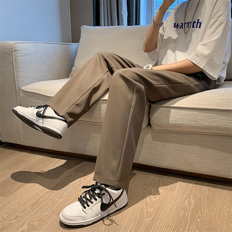 新款ins休闲裤男韩版潮流拖地小西裤宽松直筒垂感长裤K577-P35,男装休闲裤,星座512-2