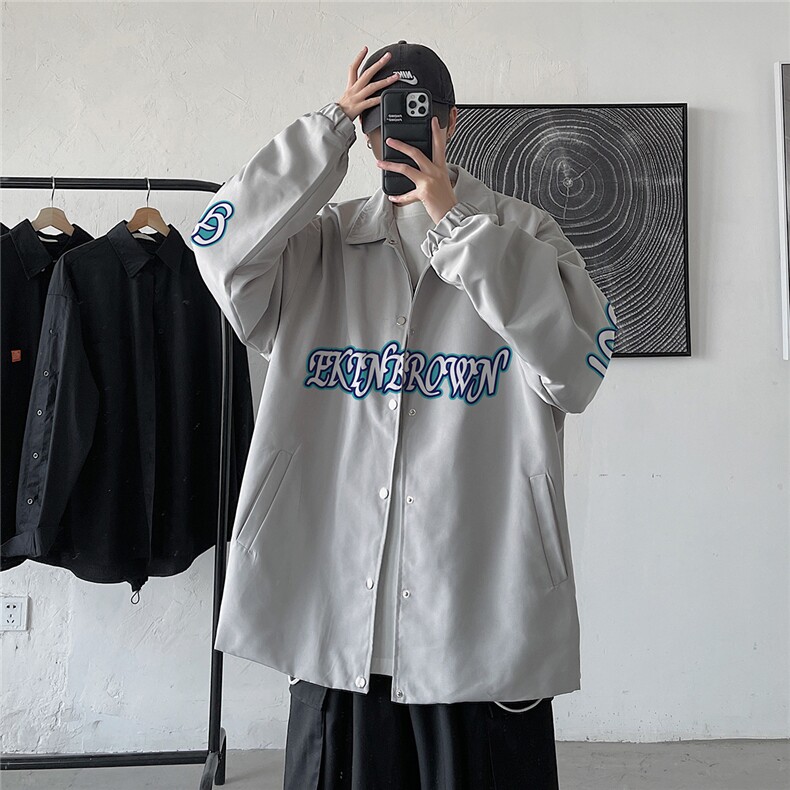 港风秋季休闲宽松潮流潮棒球服夹克男士外套JK7275P55控图片