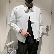 社会小伙风翻领春秋韩版痞帅时尚潮流百搭春款夹克JK082-P85控125，男装夹克，电商A413