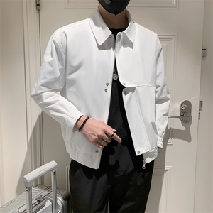 社会小伙风翻领春秋韩版痞帅时尚潮流百搭春款夹克JK082-P85控125图片