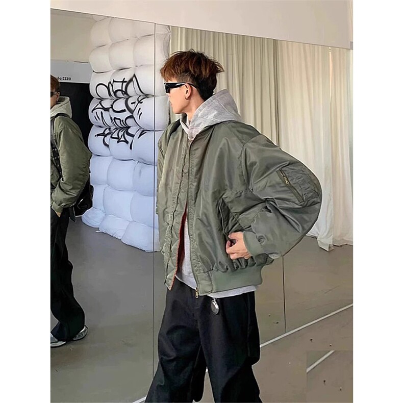 网图有货美式工装飞行员夹克棉服男MA1解构夹棉外套A102-P80,男装夹克,星座1505
