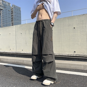 2024夏季百搭宽松阔腿长裤日系古着大口袋工装裤男 现货K7856-P60图片
