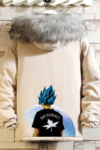 MM48154-P130 冬季大毛领衣男士大码加厚袄男服 砖墙图片