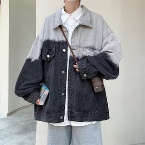 2022渐变扎染牛仔外套男原宿风休闲宽松工装夹克潮上衣W5244-P58图片