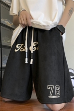 2024夏季新款宽松麂皮绒五分裤男短裤X416b-1-DK369-P45限58，男装牛仔裤，星座416B-1