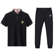 HP504夏季新款男士休闲套装刺绣男装百搭二件套，男装休闲套装，电商B360