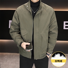 羽绒服男新标50白鸭绒夹克外套休闲时尚立领男士上衣Y3076-P140，男装夹克，星座310B-3