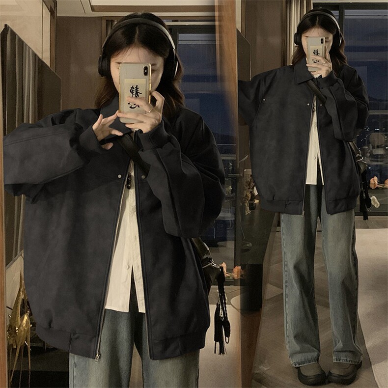 C905-P105美式复古棕色翻领皮衣外套美拉德高级感麂皮情侣夹克,男装夹克,星座911-2(原星座613-2）