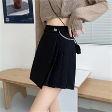 压折半裙，女装半身裙，精典蓝月