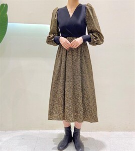 【现货】冬装新款 针织拼接连衣裙图片