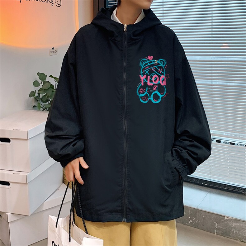 JK04-P45港风连帽夹克春季男潮流大码开衫男休闲外套男,男装夹克,电商B367