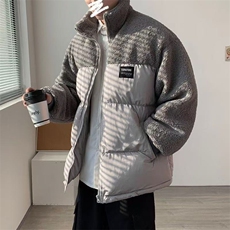 港风秋冬季男女情侣潮牌拼接街头宽松百搭羊羔绒面包服ZSG34P55，鞋类箱包手腕包，星座1112-1