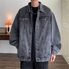 美式复古牛仔外套男高级感痞帅衣服款潮流宽松百搭夹克JK1049-P70，男装工装外套，星座1103-3