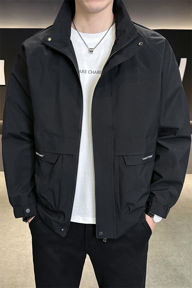春秋潮流休闲百搭外套男士休闲立领大口袋户外夹克宽松2524-P50,男装夹克,星座1403A