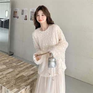秋款现货！洋气亮片钉珠宽松上衣B208-9007-P120K178图片