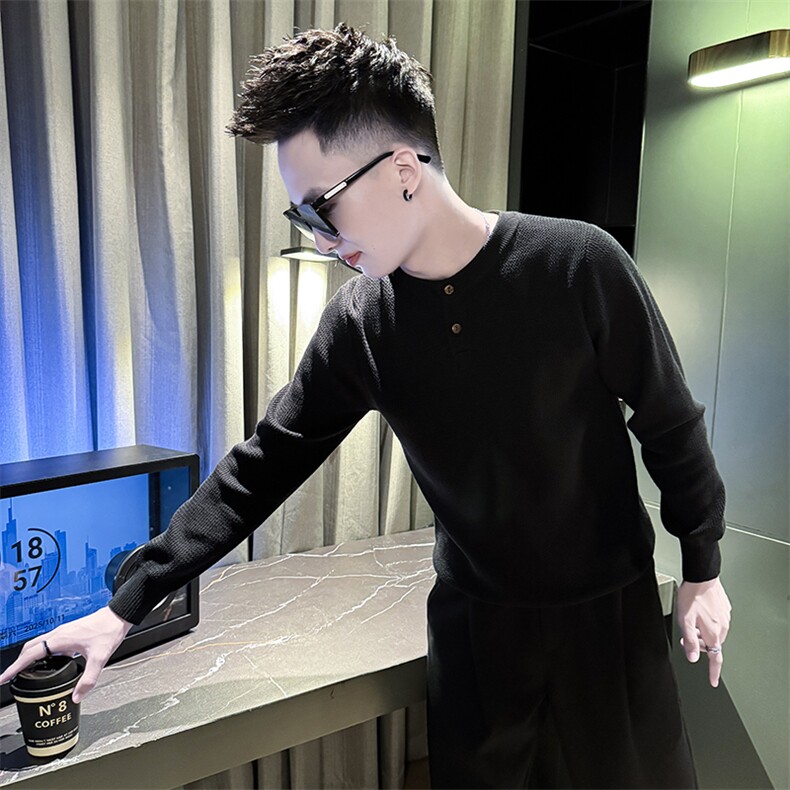 秋冬新款毛衣男套头亨利领针织衫A368-M815-P68,男装针织衫/毛衣,电商A368