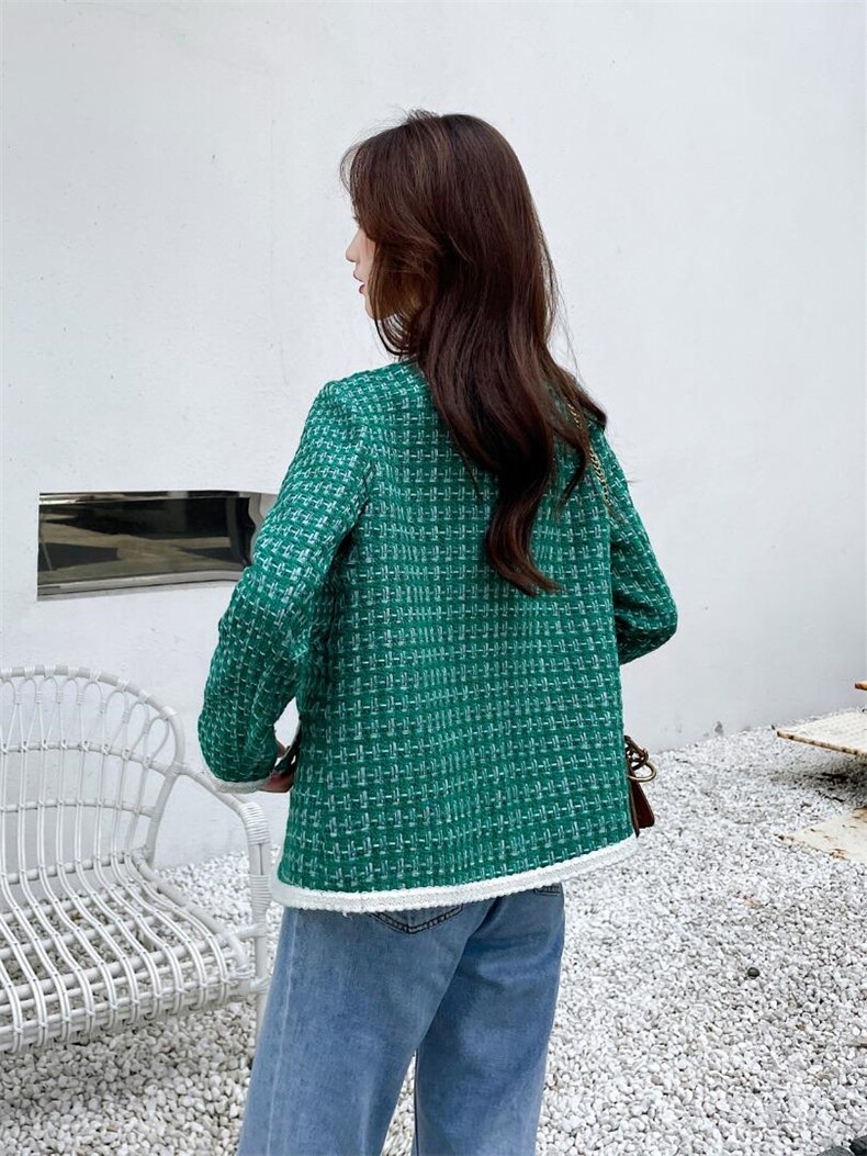 【现货】清新丽人翡翠绿小香风外套，其它，水锦红