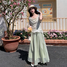 夏装大量现货荷叶边仙气半身裙套装2C133-8932P160K228，女装套装/套裙，2C133