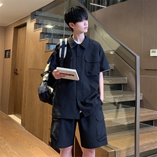 夏季工装衬衫男短袖短裤两件运动套装TZ38特P65，男装衬衫，电商A309