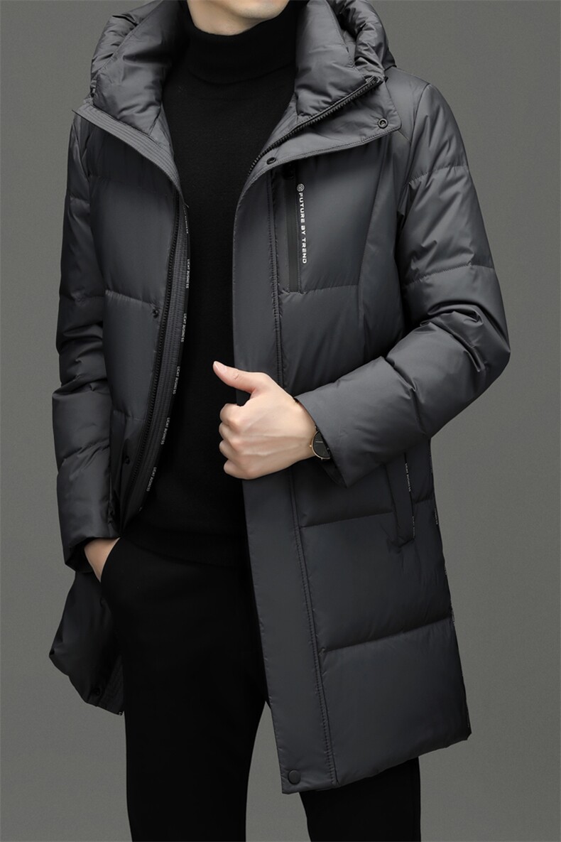中年男士中长款连帽羽绒服2023冬季新款男装休闲加厚保暖外套,男装羽绒服,电商B212（原钱塘6029）