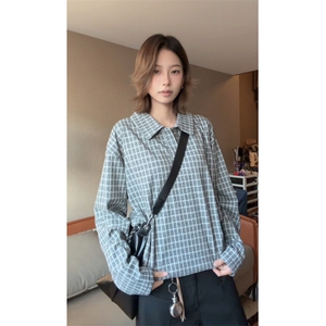 图 POLO领德绒设计感格子冬季打底衫男女长袖T恤 P38图片