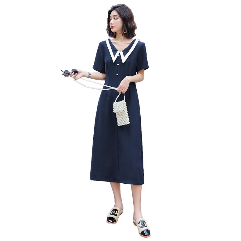 2021年夏季时尚潮流舒适简约个性中长款连衣裙,女装连衣裙,辉之琳