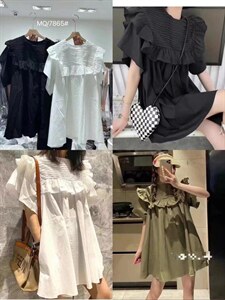 夏季娃娃领连衣裙,女装连衣裙,纳米格