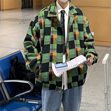 EQ84格子呢料外套男2024新款春季夹克ins潮流港风P108，男装夹克，电商C306-1