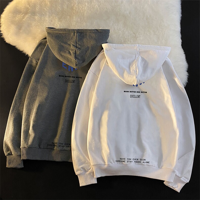 WY2120-P35加绒款-P40纯棉连帽卫衣男大码运动帽衫宽松薄外套男,男装卫衣,电商A040
