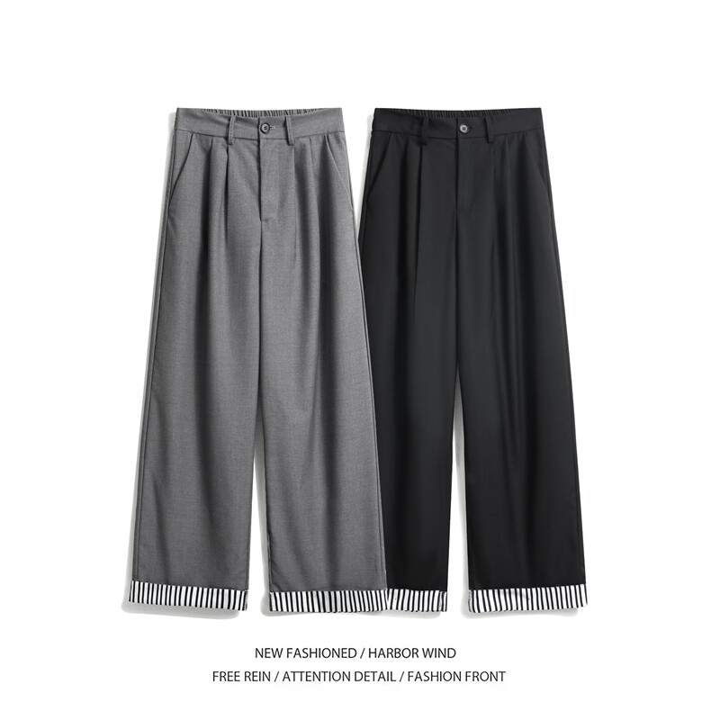 抖音品质秋季新款高级垂感宽松休闲西裤B315-K25647-特p45控88,男装西裤,电商B315