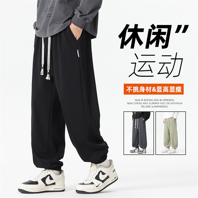C080/P45 春新款休闲裤男宽松潮男百搭长裤子束脚裤男士M-8XL图片