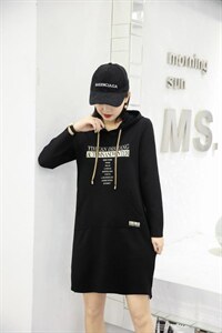 春装连帽休闲连衣裙2112款M一2XL,女装连衣裙,依欢·帝尚