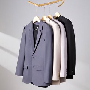 抖音品质春男西服二粒单排扣偏西新郎结婚外套大码S-4XLXZ02P50