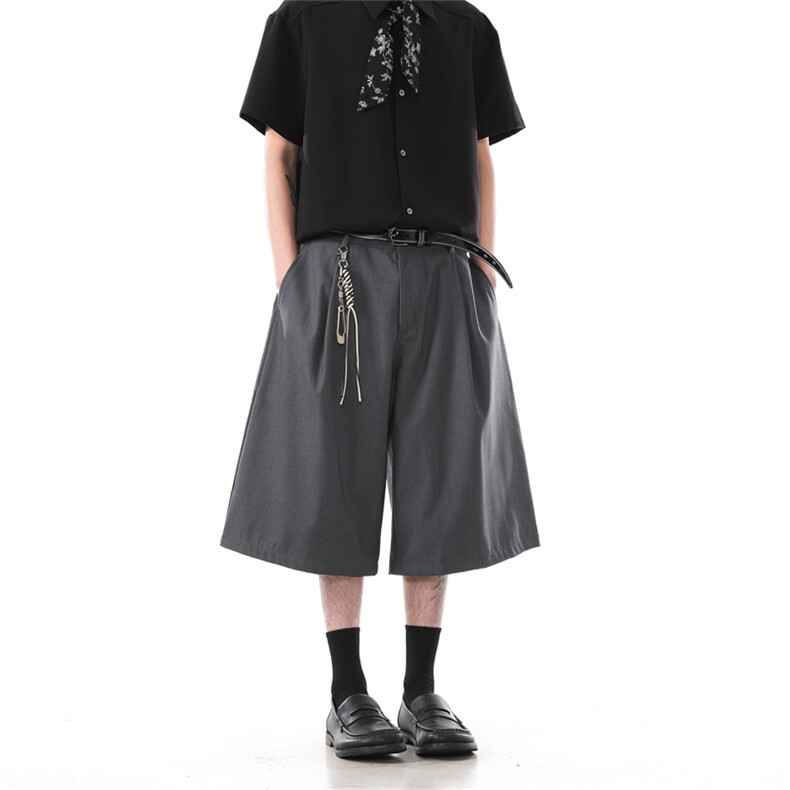 903-WK209-P65S-XXL【灰色黑色】老钱风休闲西裤短裤男4,男装牛仔裤,星座903