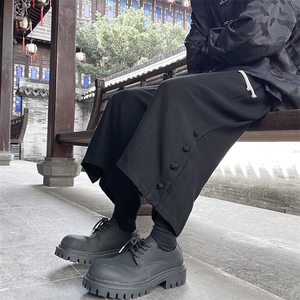 8XL-M新中式亚麻裤男七分裤阔腿裤垂感休闲短裤风棉麻K966P45图片