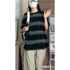 美式扎染条纹短袖t恤男女夏季宽松复古半袖情侣T3622-特价P30，男装T恤，电商A007