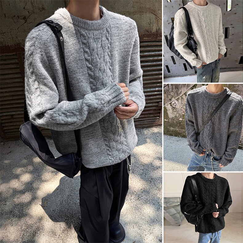 港风格调韩版情侣款毛衣复古时髦经典潮流上衣HY830TP45无差价，男装针织衫/毛衣，电商A102B