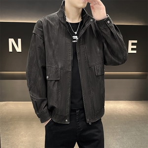 K595-P120 秋冬潮流新款翻领PU皮衣男高品质防风百搭夹克外套图片