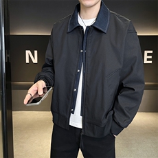 春季新款撞色拼接假两件翻领外套男休闲夹克JK02631-P80，男装夹克，星座308B-2