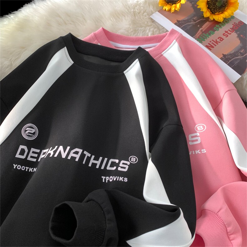 2024秋季新款港风摆拍大码菠萝格拼色卫衣M-5XHW24554-特P35，男装卫衣，电商A022