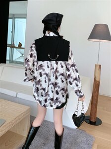豹纹两件套，衬衣，披肩图片