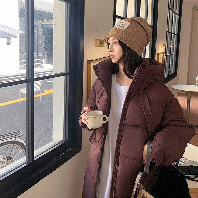 白色中长款90白鸭绒羽绒服女冬季2025新款小个子韩系宽松加厚外套,女装棉衣/棉服,冬木谷雨