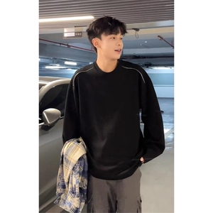 抖音得物高品质 26春装设计感长袖打底衫纯色拉链肩圆领卫衣W123图片