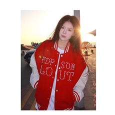 W9514-P73网图现货新款美式复古棒球服外套珍珠装饰夹克潮牌上衣，男装夹克，星座1608-2