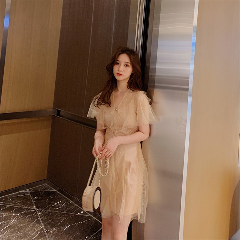 主推款，很仙聚会海边度假小众仙女连衣裙裙两件套860,女装连衣裙,Mushroom
