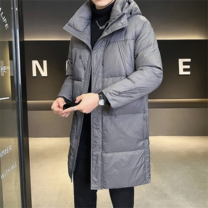 店主风新款2025冬季纯色百搭中长款连帽羽绒服B338-0018-P235图片