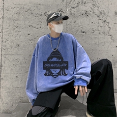 22新款秋复古美式水洗做旧宽松连帽男女中性卫衣301B-JB7900-P58，男装卫衣，星座301B