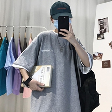 XZ115A-T06200克纯棉男女字母印花大码S-5XL10色T恤衫圆领半袖，男装T恤，星座115A-3